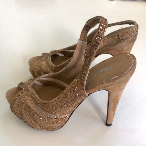 Cesare Paciotti Women's brown/rhinestone shoes - Picture 5 of 11